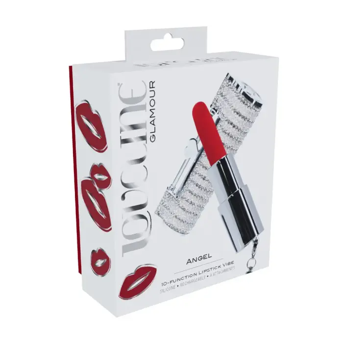 Angel Lipstick Vibrator with 4 Attachments - Clear