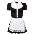 Cottelli Collection istabenes kleita ar priekšautu – melnbalts – XL — Foto 6