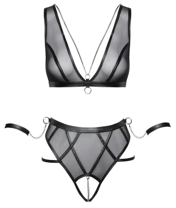 Cottelli BONDAGE krūštura komplekts – melns – M Foto 20