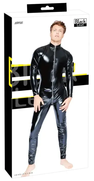 Black Level Wet Look jumpsuit – M