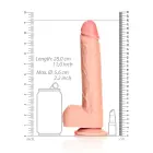 Sirge realistlik dildo munanditega ja iminapaga – 25.5 cm (10″) – nahavärv — Foto 5