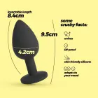 Camileo Anal Plug with Four Interchangeable Jewels – L – 9.5 cm (3.7″) – Black — Photo 5