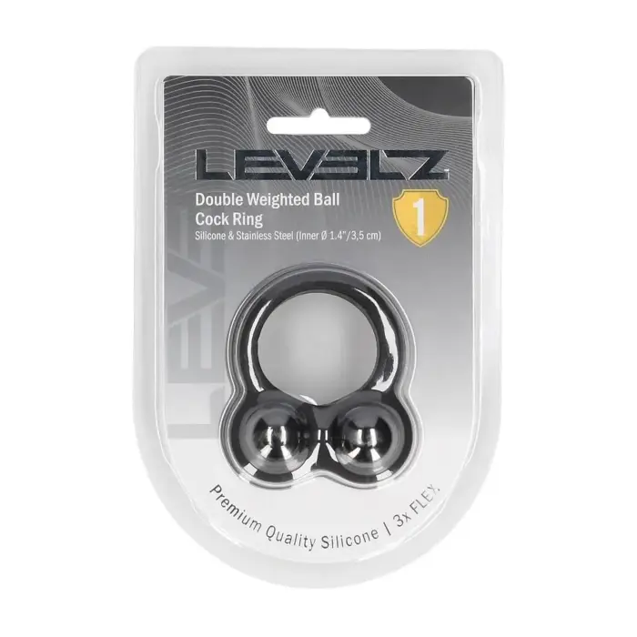LEVELZ Liquid Silicone Double Weighted Cockring – Black
