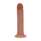 Kahekordse tihedusega silikoonist kaardus realistlik dildo iminapaga – päevitunud – 20,5 cm — Foto 3