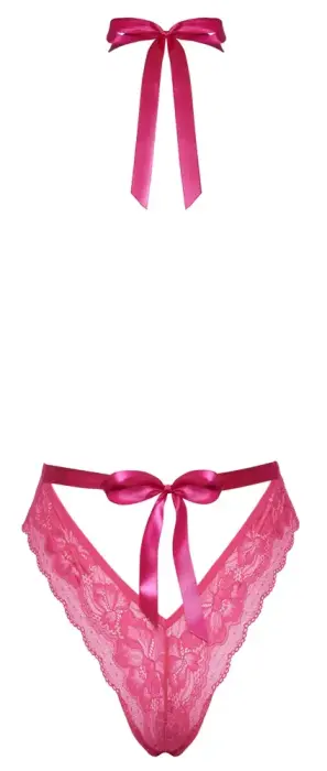 kissable mežģīņu bodijs – rozā – L/XL Foto 14