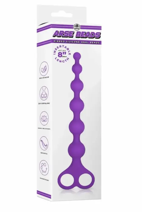 NMC 8 Inch Ribbed Silicone Beads – purple – flexible graduated design – 20 cm