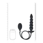 Beaded Inflatable Silicone Anal Plug - Black Photo
