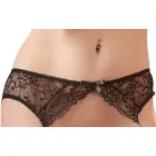 Cottelli LINGERIE – ziedu mežģīņu zeķjosla ar regulējamiem lencēm – melns – izmērs L/XL — Foto 6