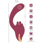 Javida divfunkciju vibrators ar laizīšanas stimulatoru – 20.6 cm – rozā — Foto 12