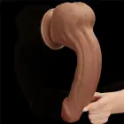 LoveToy King Sized Sliding Skin Dual Layer Dong – realistic dildo – TPE – brown – 29.2 cm — Photo 18