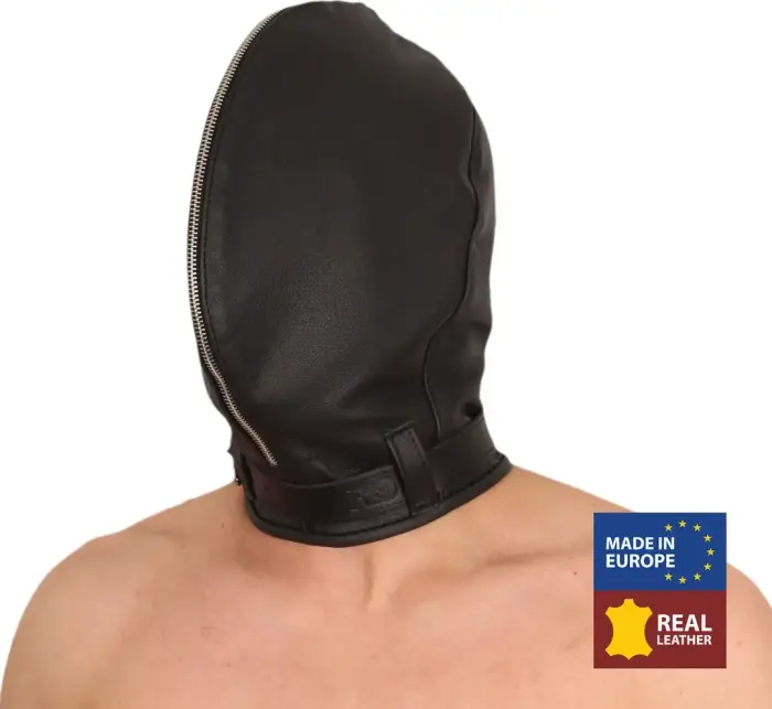 Red Leather Premium Leather Balaclava – Black