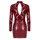 Noir Handmade – two-piece look mini dress with flock powernet top and choker – burgundy – M — Photo 11