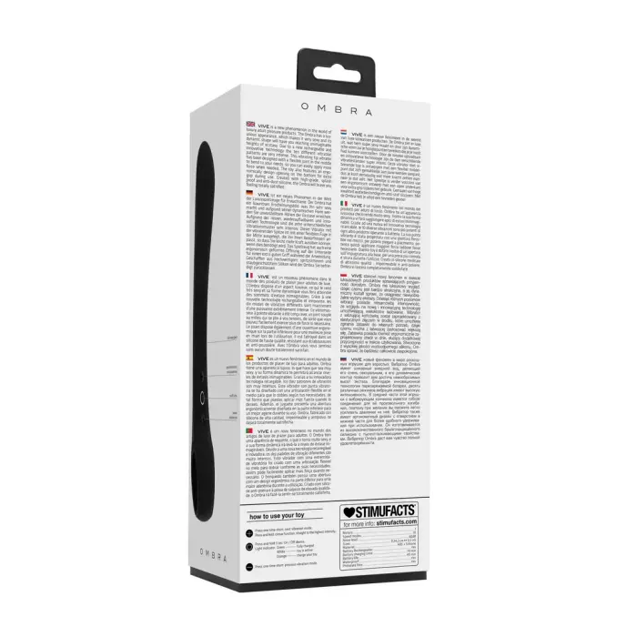 Ombra elastīgs vibrators – melns Foto 2