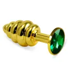 Gold spiralinis tekstūruotas analinis kištukas – 7 cm (2.7″) – Žalias — Nuotrauka 1