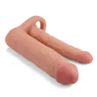 Add 2" Pleasure X Tender Double Penis Sleeve – penis extender with anal dildo — Photo 4