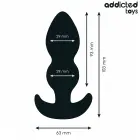 Addicted Toys silikoninis analinis kištukas S 10.3 cm – rutulio formos – juodas — Nuotrauka 4