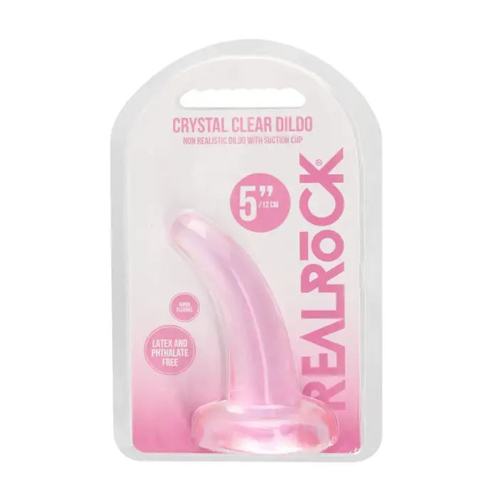 REALROCK nereālistisks dildo ar piesūcekni – 11.5 cm (4.5″) – caurspīdīgs