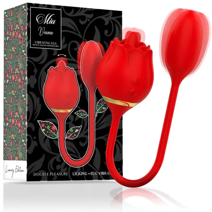 MIA Vienna Double Pleasure Intimate System Dual Vibrating & Licking Egg – Pink