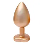 GLEAMING LOVE Matte Gold Anal Plug – L – 9.5 cm (3.7″) – Orange — Photo 2