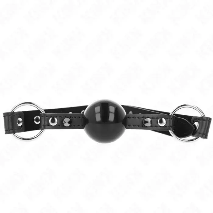 KINK Ball Gag 4 cm – Silicone Ball, Rivet Tip, Adjustable Strap – Black