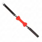 KINK Red Bone Silicone Mouth Gag 12 cm – Adjustable Vegan Leather Strap – Red — Photo 3