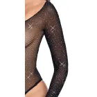 Cottelli Fantasy võrkbodi dekoratiivkividega – must – S/L Photo