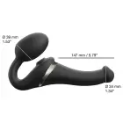 Daugiaorgazmis lankstus strap-on vibratorius – 14.7 cm (5.8″) – juodas — Nuotrauka 7