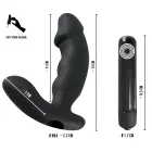 Rebel Dildo lisastimulaatoriga – 15 cm (6″) – Must Photo