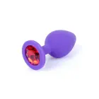Plug-Jewellery Фиолетовая анальная пробка с красным бриллиантом – 8 cm (3.1″) — Фото 7