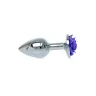 Plug-Jewellery Silver анальная пробка с розой – 7 cm (2.8″) – Фиолетовый — Фото 3