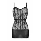 Christine Midnight Mesh – lühike läbipaistev võrkkleit pitsiga – must – üks suurus — Foto 4