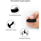 Silicone Prostate Massager with Pulsating Function, Heating and Remote Control – Black — Photo 5
