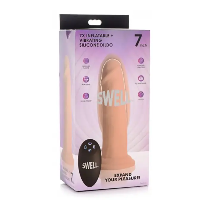 Swell Надувной и вибрирующий дилдо – 18 cm (7″) – розовый