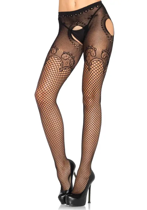 Leg Avenue Duchess zeķubikses ar zeķturiem – melnas – One size