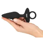 ANOS elastīgs teksturēts anālais spraudnis – 14.8 cm (5.8″) – Melns — Foto 6