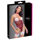 Cottelli LINGERIE клетчатое боди с подвязками и чокером – S Фото num