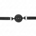 KINK Full Silicone Gag M, Black – Adjustable Strap, 4.5cm Ball, 55cm — Photo 4