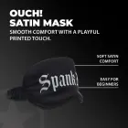 Spank Me - Printed Satin Mask - Black Foto 5