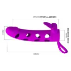 PRETTY LOVE – vibruojanti varpos rankovė su sėklidžių juosta – 17 cm – juoda — Nuotrauka 3