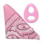 The Code Silicone Cock Ring with Bandana – Pink — Photo 5