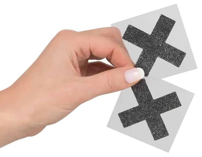 Nippelsticker X – Melni krusta formas krūšu galu uzlīmes Foto 4