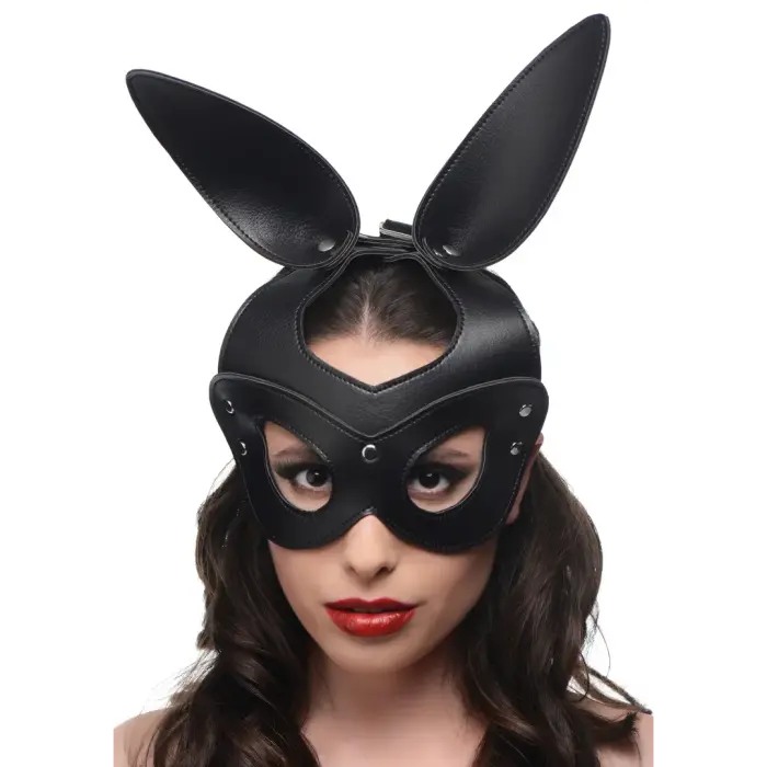 Bad Bunny Rabbit Mask with Studs – Black Photo