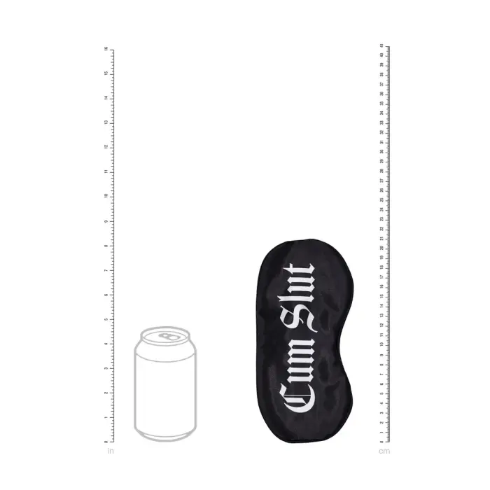 Cum Slut - Printed Satin Mask - Black Foto 7
