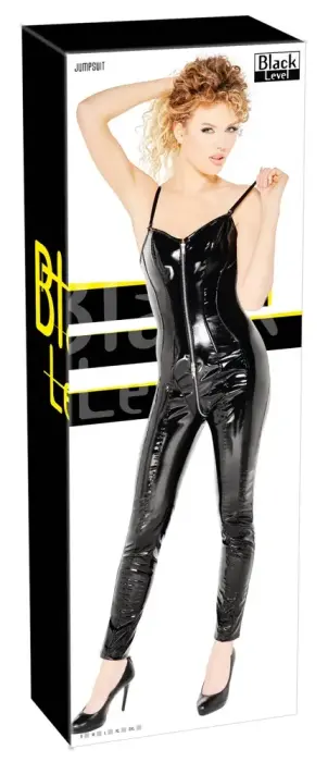 Black Level catsuit в стиле корсета с трёхсторонней молнией – чёрный – 2XL