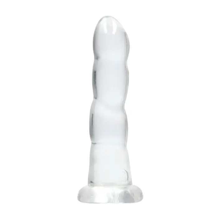 Nereālistisks dildo ar piesūcekni – 17 cm (7″) – Caurspīdīgs Foto 5
