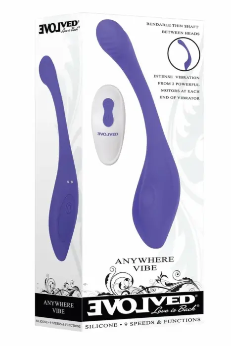EVOLVED ANYWHERE VIBE – flexible dual-ended intimate massager – blue – 19.6 cm
