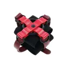SPORTSHEETS Ex's & Oh's Cross Cuffs – saistu sistēma – neilons/spandekss – melns — Foto 5