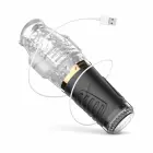 Teazers – automatic masturbator with thrusting, rotation and vibration, rechargeable – black – 25 cm — Photo 7