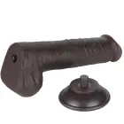 LoveToy Sliding Skin Dual Layer Dong – реалистичный двухслойный фаллоимитатор – TPE – чёрный – 20,3 см — Фото 8