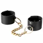 Bijoux Indiscrets MAZE Wide Cuffs чёрные – универсальные фиксаторы для запястий из искусственной кожи — Фото 1